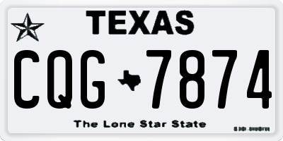 TX license plate CQG7874
