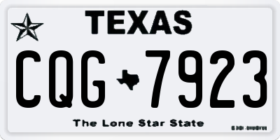 TX license plate CQG7923