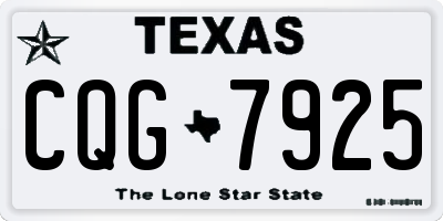 TX license plate CQG7925