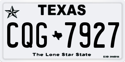 TX license plate CQG7927