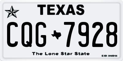 TX license plate CQG7928