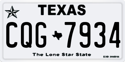 TX license plate CQG7934