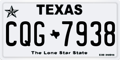 TX license plate CQG7938