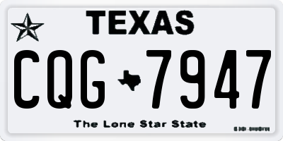 TX license plate CQG7947