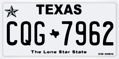 TX license plate CQG7962