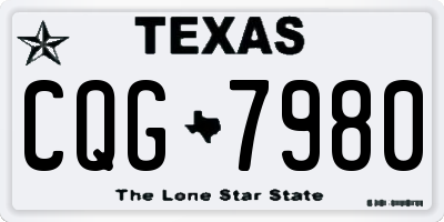 TX license plate CQG7980