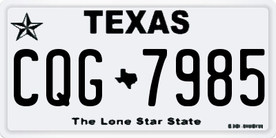 TX license plate CQG7985