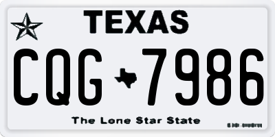 TX license plate CQG7986