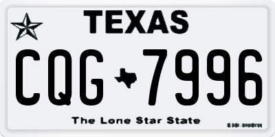 TX license plate CQG7996