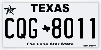 TX license plate CQG8011