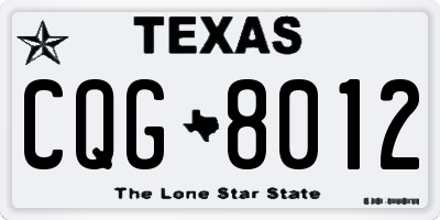 TX license plate CQG8012