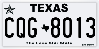 TX license plate CQG8013