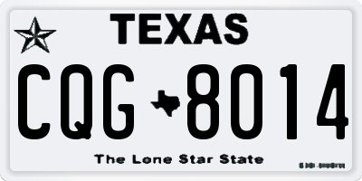 TX license plate CQG8014
