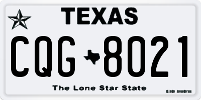 TX license plate CQG8021