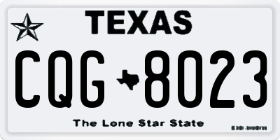 TX license plate CQG8023