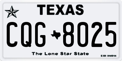 TX license plate CQG8025