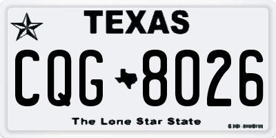 TX license plate CQG8026