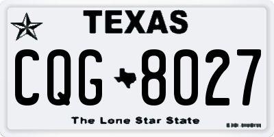 TX license plate CQG8027