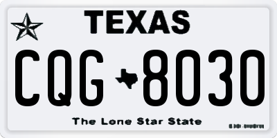 TX license plate CQG8030