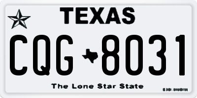 TX license plate CQG8031