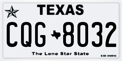 TX license plate CQG8032
