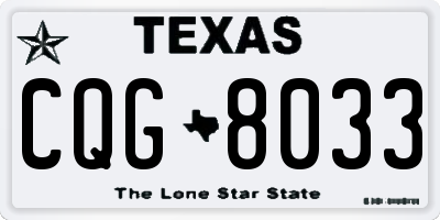 TX license plate CQG8033