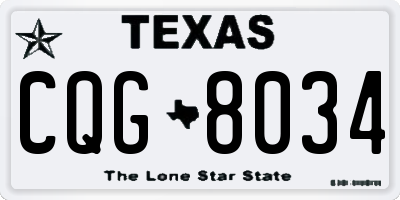 TX license plate CQG8034