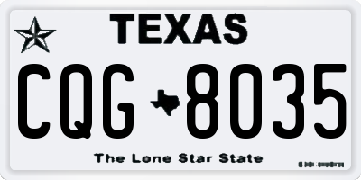 TX license plate CQG8035