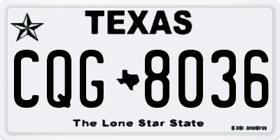 TX license plate CQG8036