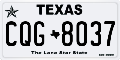 TX license plate CQG8037