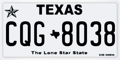 TX license plate CQG8038
