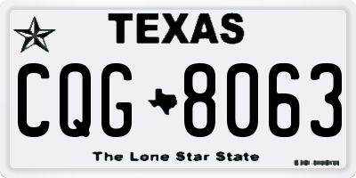 TX license plate CQG8063