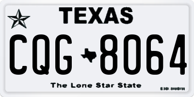TX license plate CQG8064
