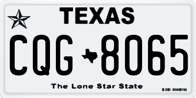 TX license plate CQG8065