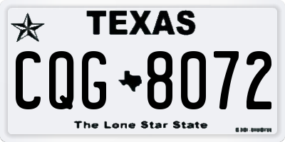 TX license plate CQG8072