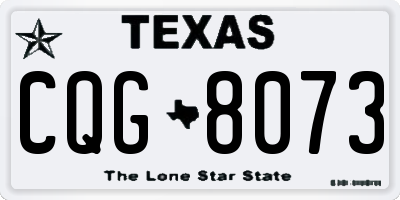 TX license plate CQG8073