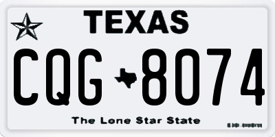 TX license plate CQG8074