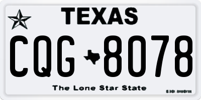 TX license plate CQG8078