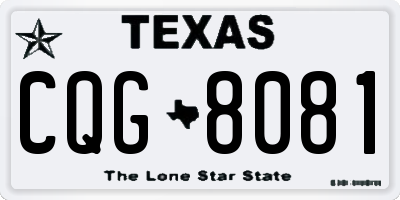 TX license plate CQG8081