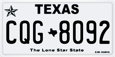 TX license plate CQG8092