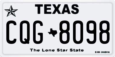 TX license plate CQG8098