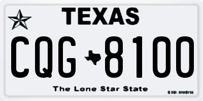 TX license plate CQG8100