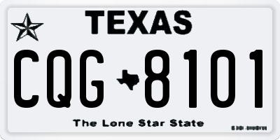 TX license plate CQG8101