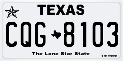 TX license plate CQG8103