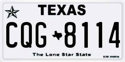 TX license plate CQG8114
