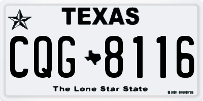 TX license plate CQG8116