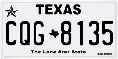 TX license plate CQG8135