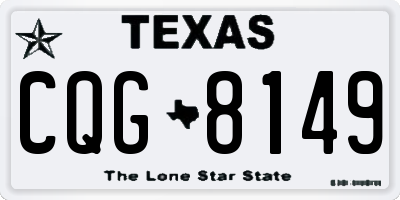 TX license plate CQG8149
