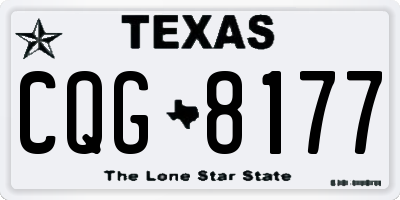 TX license plate CQG8177