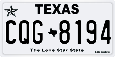 TX license plate CQG8194